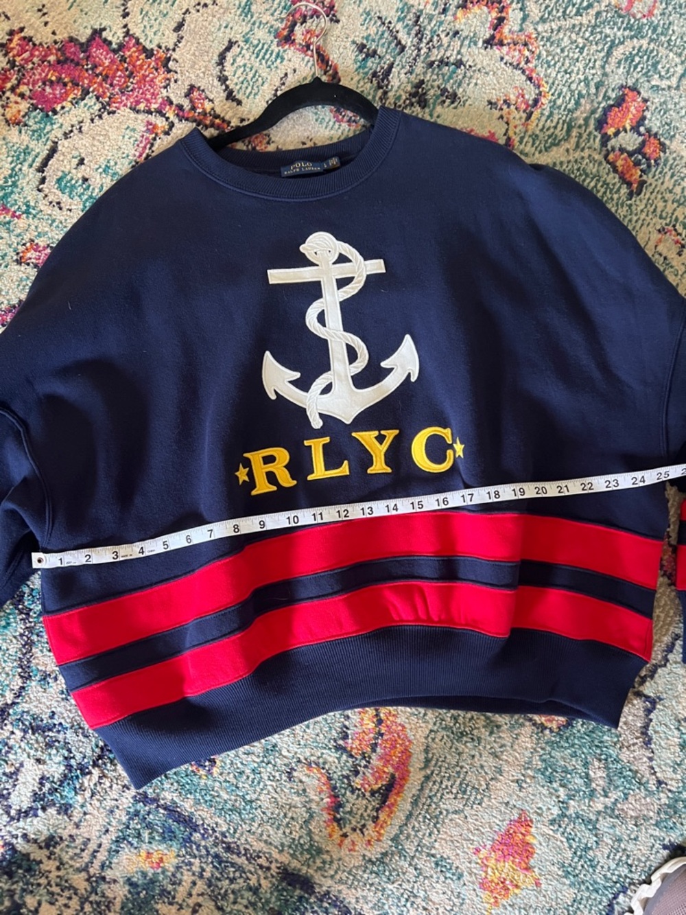 Polo Ralph Lauren Yacht Club Anchor fleece oversized pullover - Picture 5 of 8
